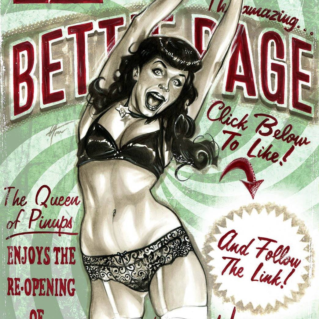 bettie page présente le nouveau site