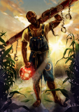 Illustration couleurs du Loas Azaka pour le livre univers Mississippi de Christophe Gérard, Tirodem