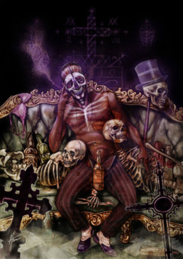 Illustration couleurs de Baron Samedi pour le livre univers Mississippi de Christophe Gérard, Tirodem