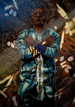 Illustration couleurs de Damballa pour le livre univers Mississippi de Christophe Gérard, Tirodem